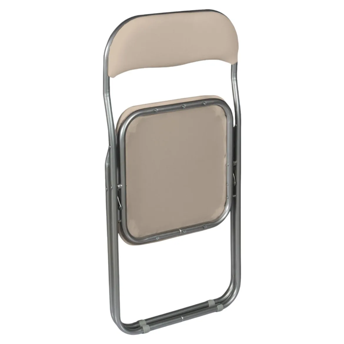 Set 6 sedie pieghevoli imbottite beige struttura in metallo - Antenore