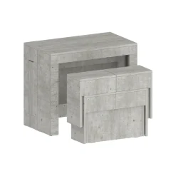 Set tavolo allungabile e 2 panche allungabili cemento 12 posti - Auditore