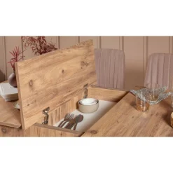 Set tavolo allungabile 8 posti 2 sedie e 1 panca in legno - Padru