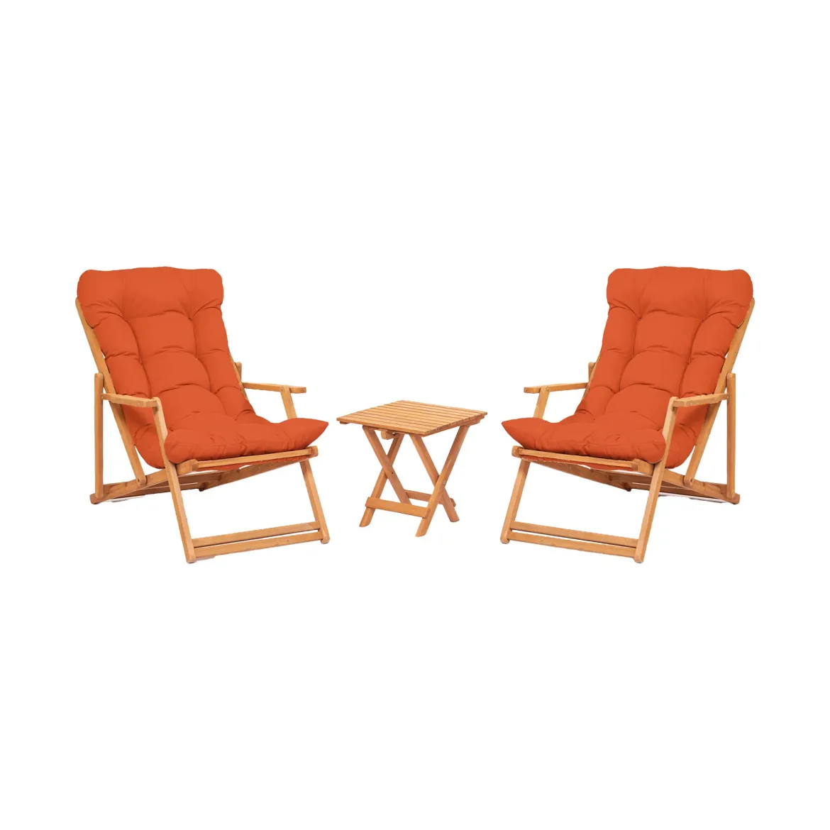 Set Tavolo e Sedie Arancione 2 Posti Dimensione Tavolo 40x40h40 cm, Dimensione Seduta 66x48h110 cm - Biagio