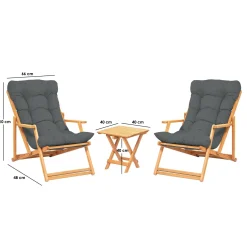 Set Tavolo e Sedie Giallo 2 Posti Dimensione Tavolo 40x40h40 cm, Dimensione Seduta 66x48h113 cm - Biagio