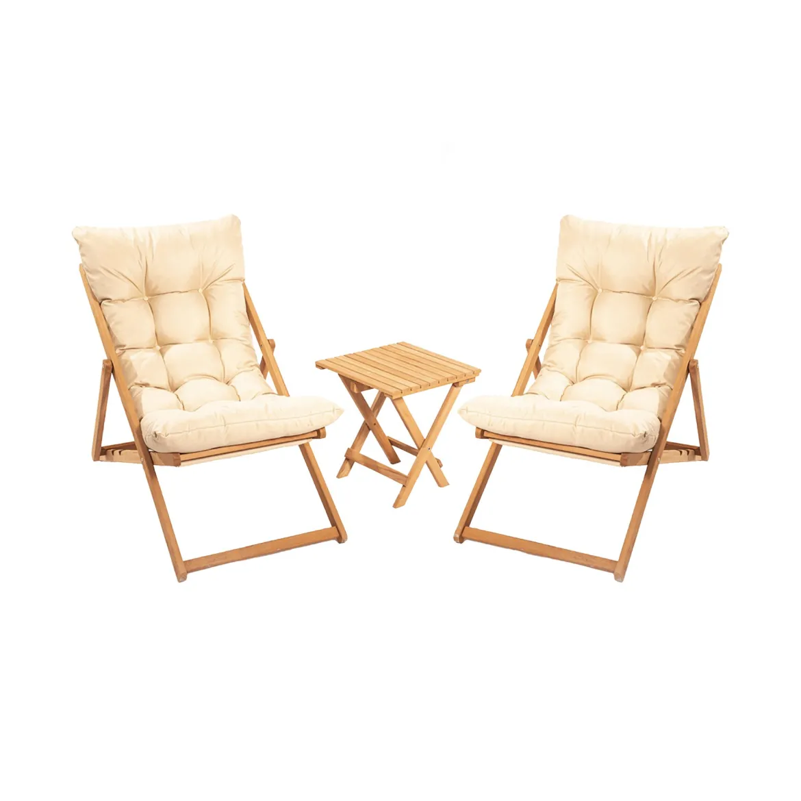 Set Tavolo e Sedie Marrone Bianco Crema 2 Posti Dimensione Seduta 66x48h114 cm, Dimensione Tavolo 40x40h40 cm - Biagio