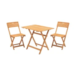Set Tavolo e Sedie Marrone 2 Posti Dimensione Tavolo 80x60h72 cm, Dimensione Seduta 40x30h81 cm - Nazzano