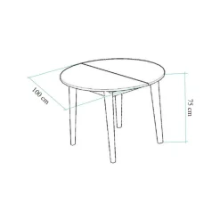 Set tavolo rotondo allungabile e 2 sedie imbottite - Bee