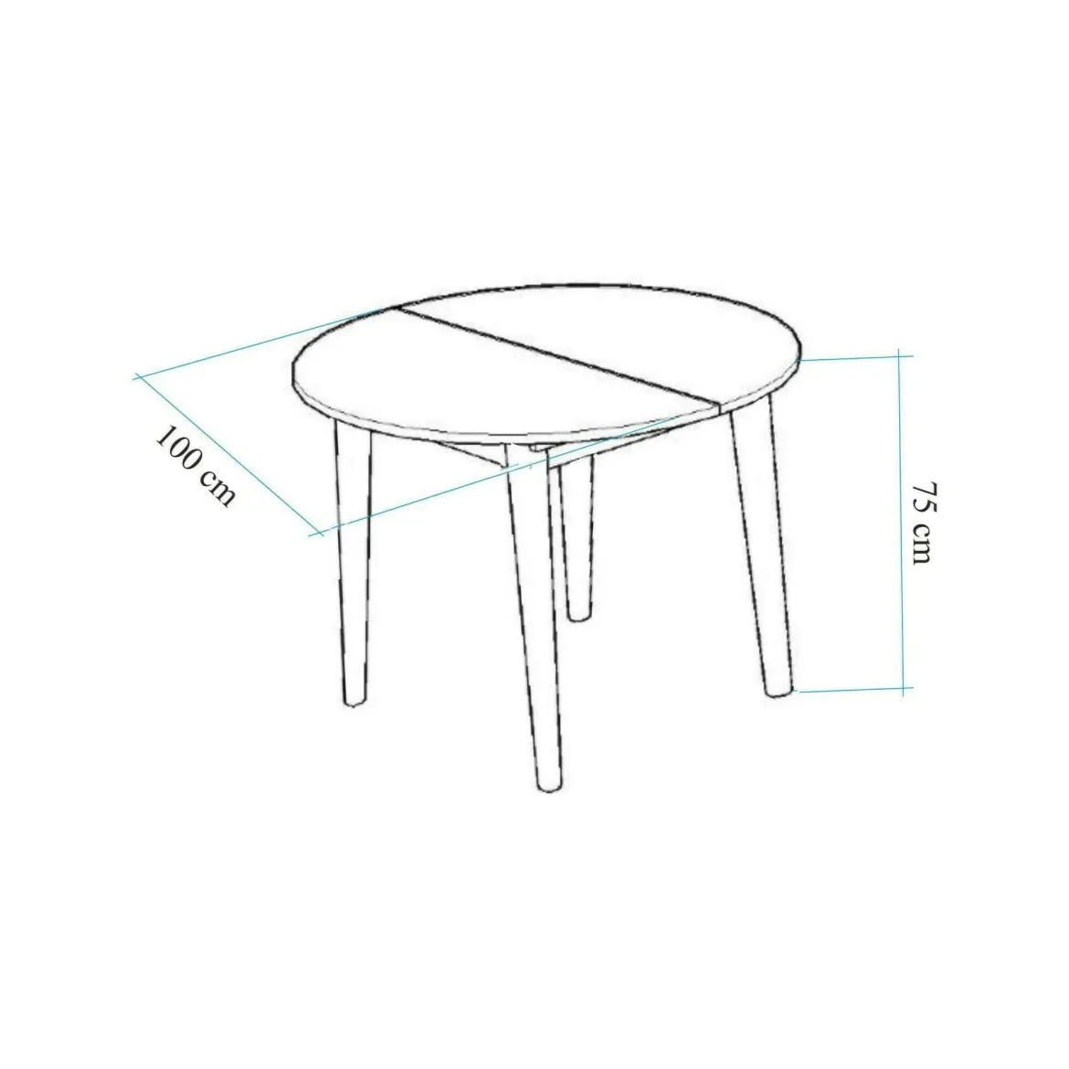 Set tavolo rotondo allungabile e 2 sedie imbottite - Bee