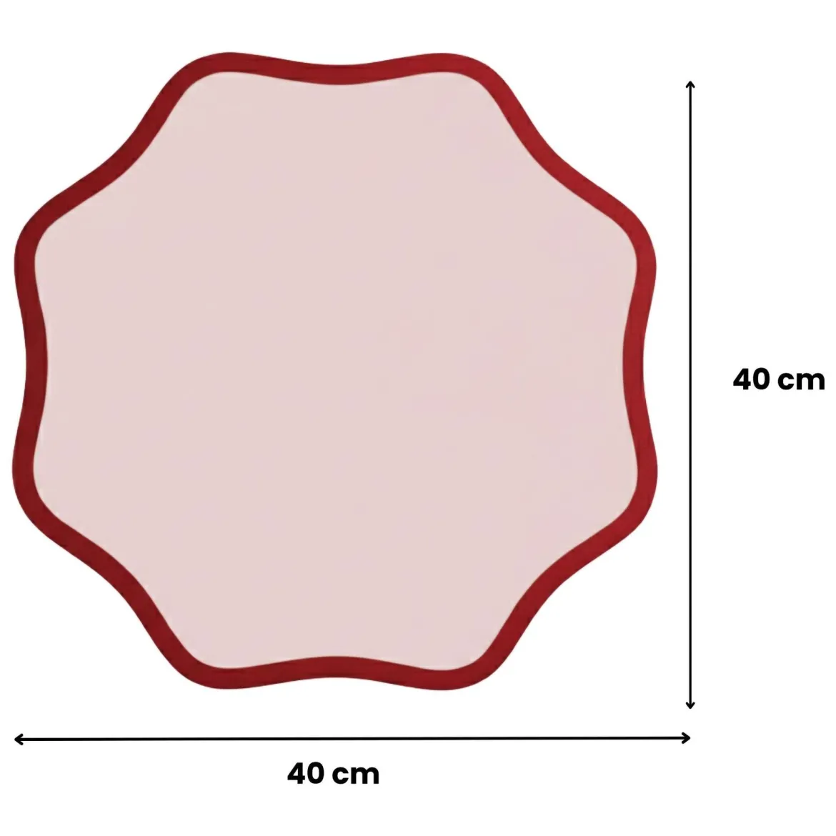 Set 6 Tovagliette/Sottopiatti in Ecopelle Kalp, Rosso e Rosa 40x40 cm, Cerchi intrecciati, Lavabili e Antiscivolo, Indoor/Outdoor, Made in Italy