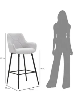 Sgabello alto moderno con seduta imbottita 55x55x109h cm - Moore
