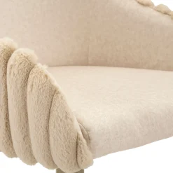 Sgabello Bianco Crema Beige Imbottito set da 2 con Schienale 55x58x106h cm, Altezza Seduta 77 cm - Kalpa