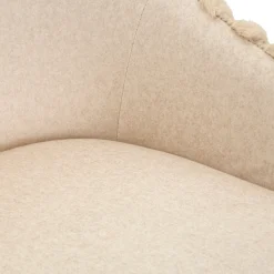 Sgabello Bianco Crema Beige Imbottito set da 2 con Schienale 55x58x106h cm, Altezza Seduta 77 cm - Kalpa