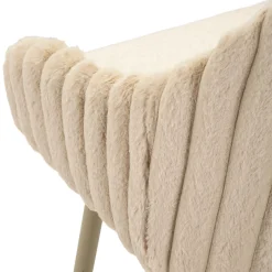 Sgabello Bianco Crema Beige Imbottito set da 2 con Schienale 55x58x106h cm, Altezza Seduta 77 cm - Kalpa