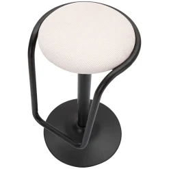Sgabello Bianco Crema Nero Regolabile Imbottito 41x41x61h cm, Altezza Seduta Massima 83 cm - Jardin
