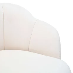 Sgabello Bianco Crema oro Imbottito Rivestimento in Velluto 55x53x110h cm, Altezza Seduta 85 cm - Tequis