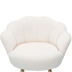 Sgabello Bianco Crema oro Imbottito Rivestimento in Velluto 55x53x110h cm, Altezza Seduta 85 cm - Tequis