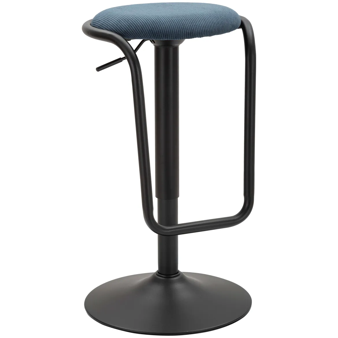 Sgabello blu Nero Regolabile Imbottito 41x41x61h cm, Altezza Seduta Massima 83 cm - Jardin