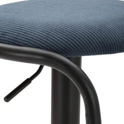 Sgabello blu Nero Regolabile Imbottito 41x41x61h cm, Altezza Seduta Massima 83 cm - Jardin