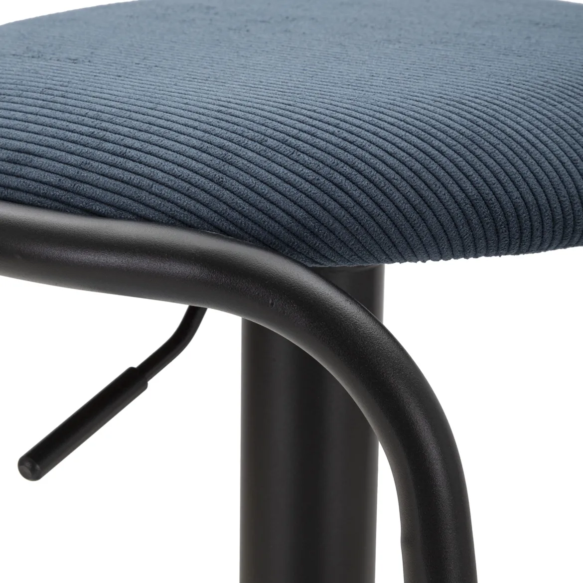 Sgabello blu Nero Regolabile Imbottito 41x41x61h cm, Altezza Seduta Massima 83 cm - Jardin