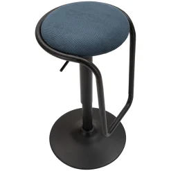 Sgabello blu Nero Regolabile Imbottito 41x41x61h cm, Altezza Seduta Massima 83 cm - Jardin