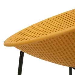 Sgabello Giallo Senape Nero set da 2 Indoor/outdoor Seduta Traforata Altezza Seduta 75 cm 51x82x58h cm, Materiale Struttura in Metallo - Trong