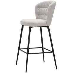 Sgabello Grigio Nero Imbottito Colore Struttura Nero 52x59x108h cm, Materiale Struttura in Legno Nobilitato - Guadal