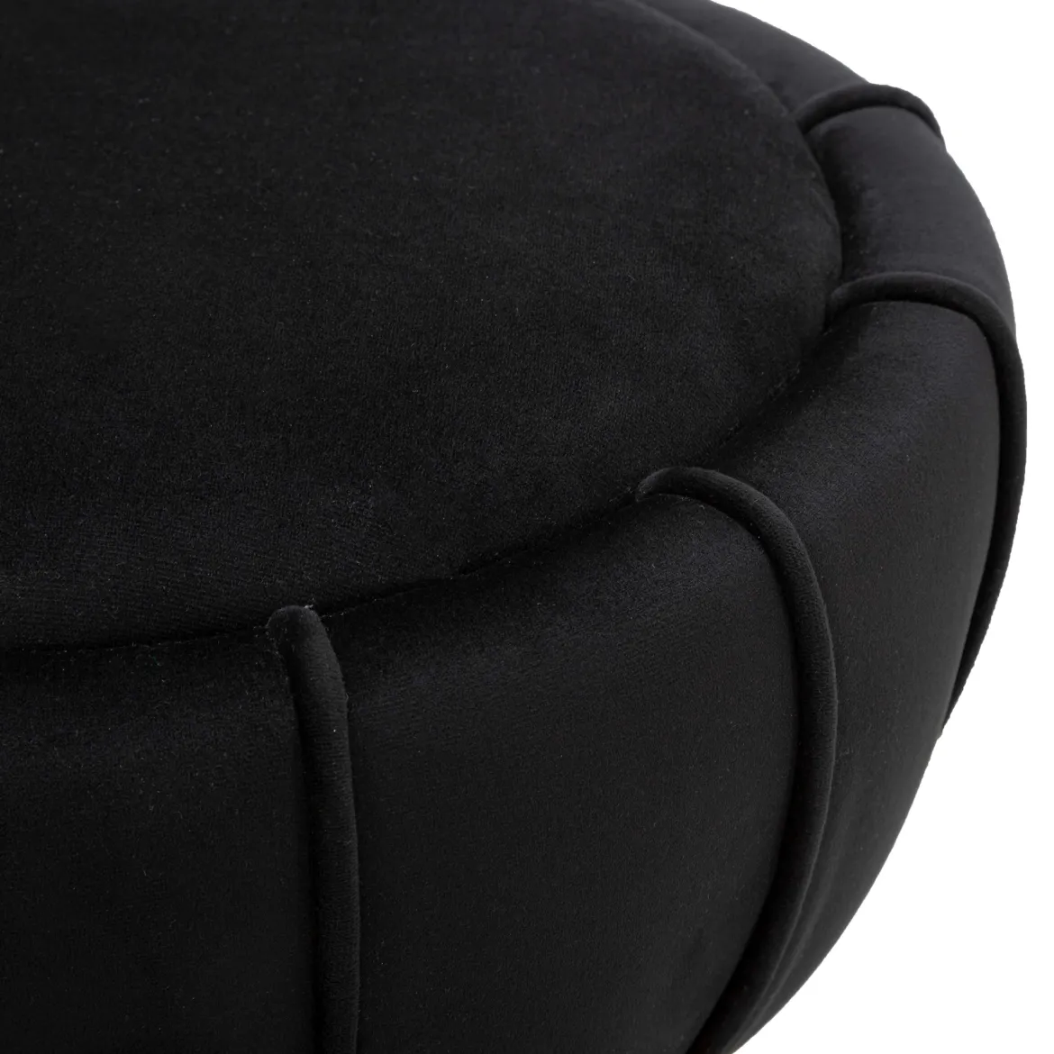 Sgabello Nero oro Imbottito Rivestimento in Velluto 46x48x96h cm, Materiale Struttura in Legno - Tupiza