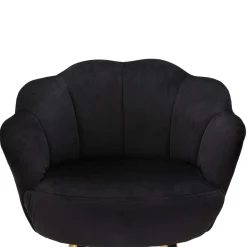 Sgabello Nero oro Rivestimento in Velluto Imbottito 55x53x110h cm, Colore Seduta Nero - Tequis