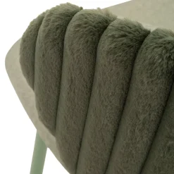 Sgabello Verde Imbottito set da 2 con Schienale 55x58x106h cm, Materiale Struttura in Legno Nobilitato - Kalpa
