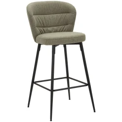 Sgabello Verde Nero Imbottito Colore Struttura Nero 52x59x108h cm, Materiale Struttura in Legno Nobilitato - Guadal