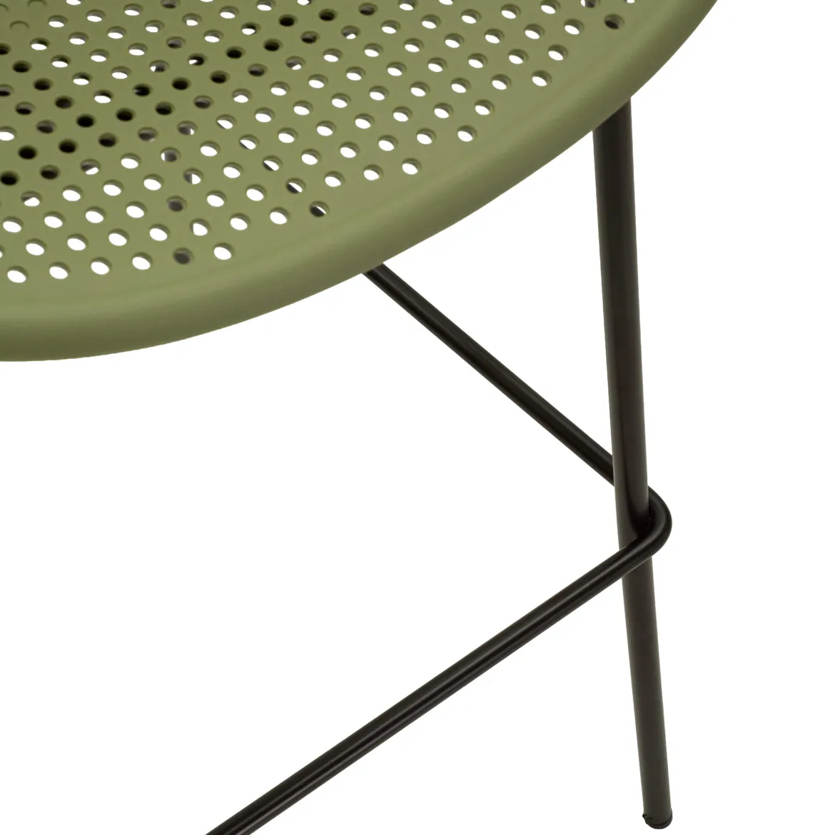 Sgabello Verde Nero set da 2 Indoor/outdoor Seduta Traforata Altezza Seduta 75 cm 51x82x58h cm, Materiale Struttura in Metallo - Trong