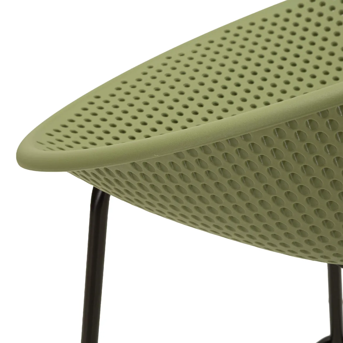 Sgabello Verde Nero set da 2 Indoor/outdoor Seduta Traforata Altezza Seduta 75 cm 51x82x58h cm, Materiale Struttura in Metallo - Trong