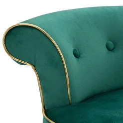 Sgabello Verde oro Imbottito Rivestimento in Velluto 46x48x96h cm, Materiale Struttura in Legno - Tupiza