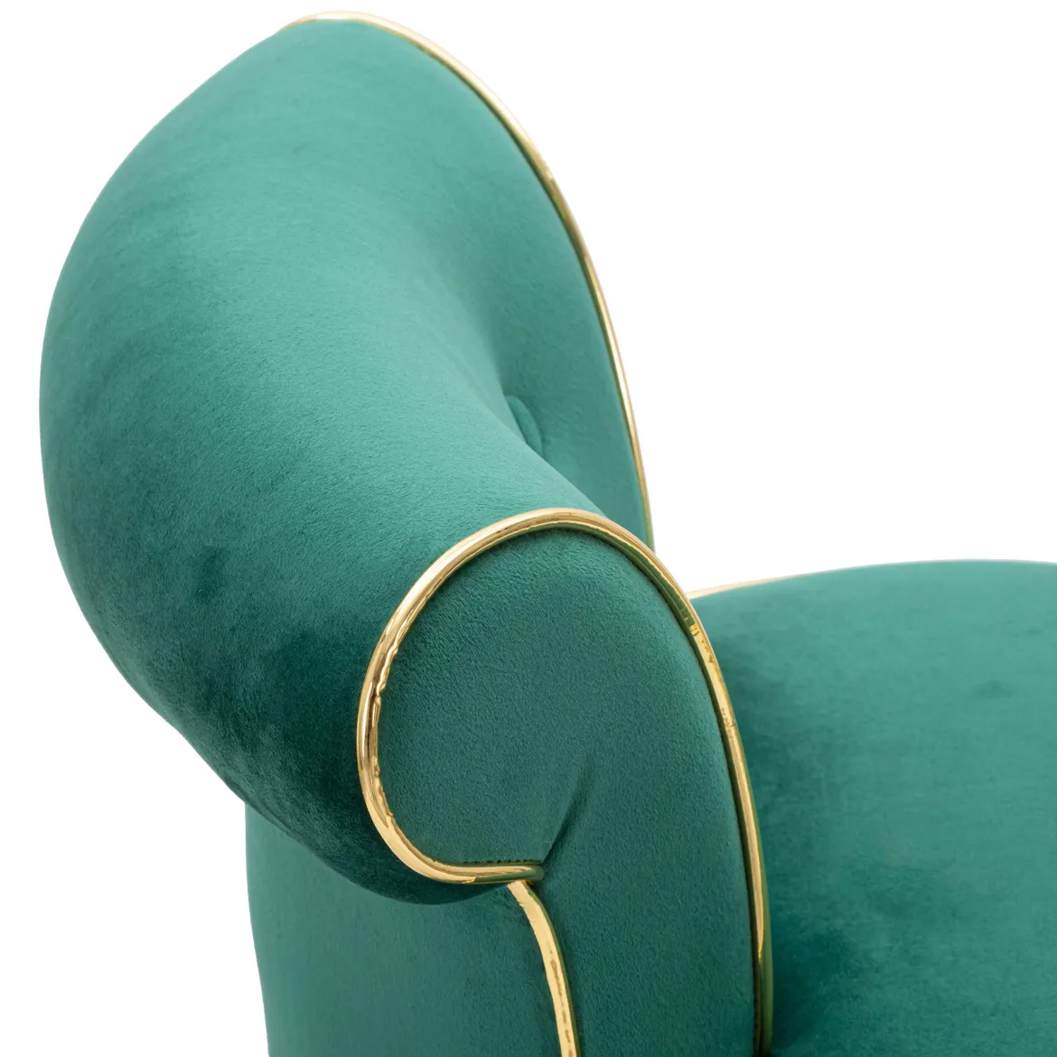 Sgabello Verde oro Imbottito Rivestimento in Velluto 46x48x96h cm, Materiale Struttura in Legno - Tupiza