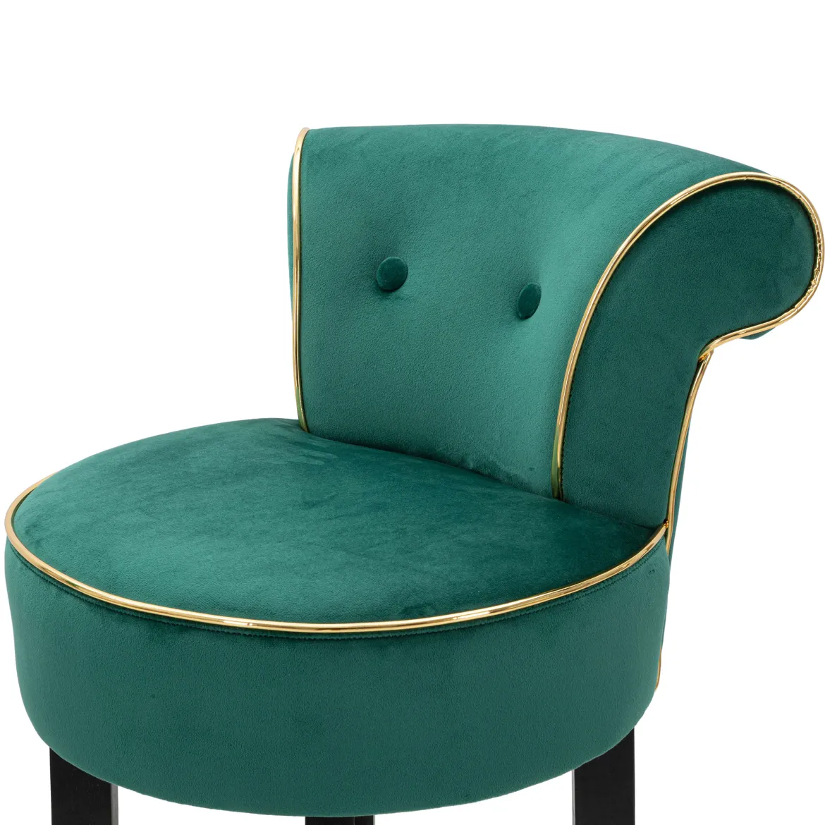 Sgabello Verde oro Imbottito Rivestimento in Velluto 46x48x96h cm, Materiale Struttura in Legno - Tupiza