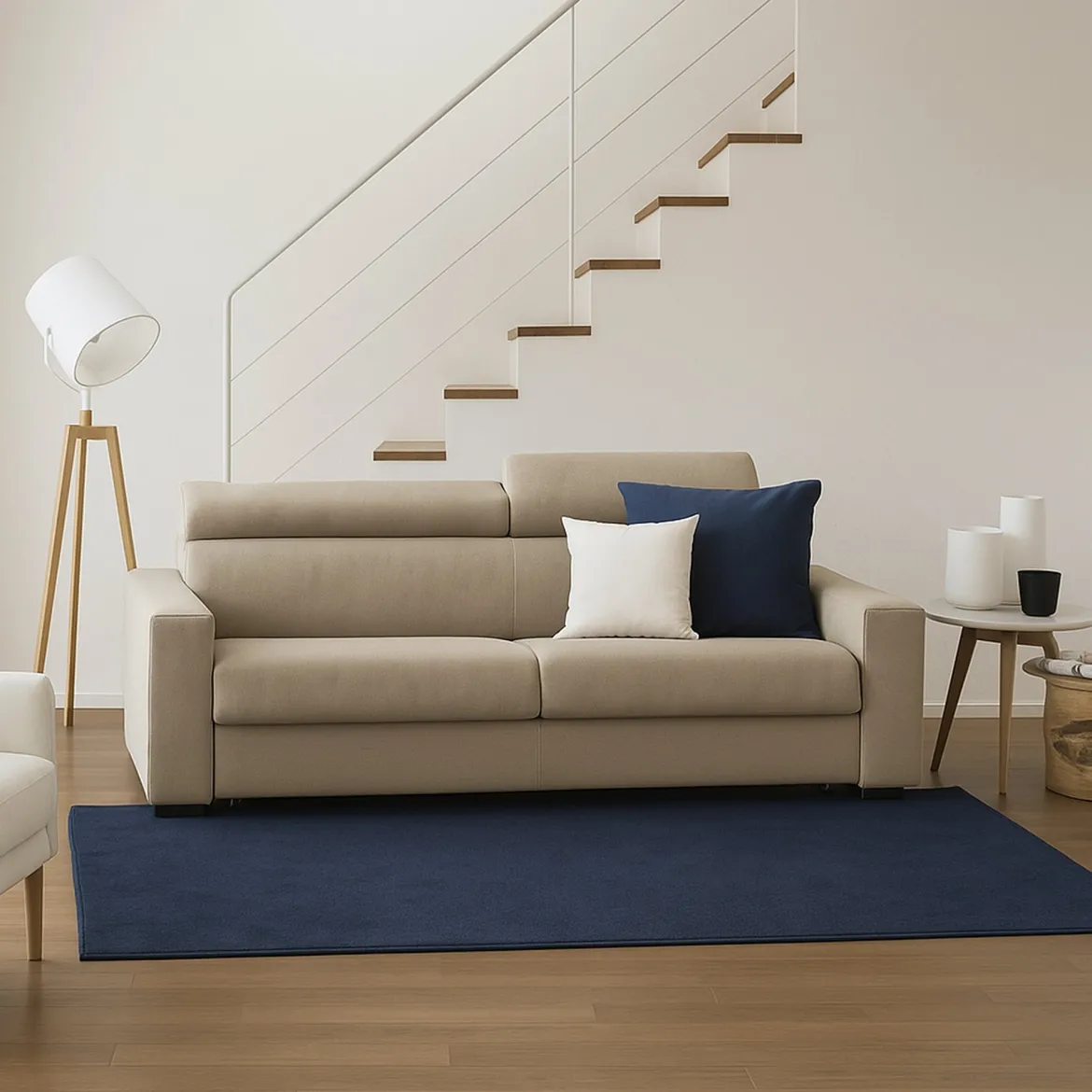 Sofa angolare beige 220x95x85h cm - Matrice