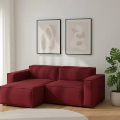 Sofa con braccioli rosso 220x170x70h cm - Alhoa