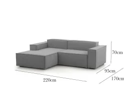 Sofa 2 posti grigio 220x170x70h cm - Alhoa