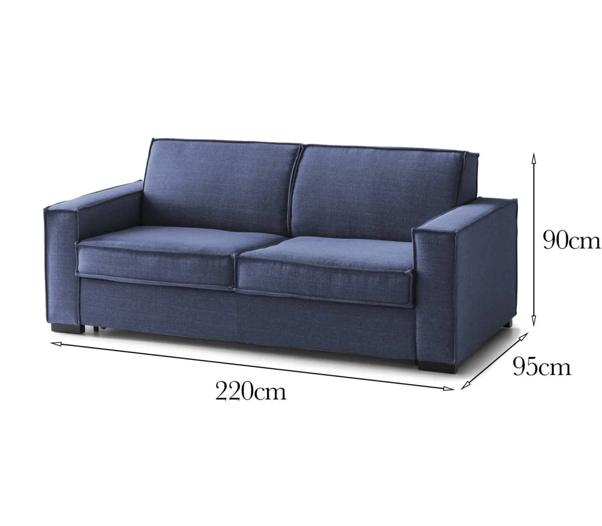 Sofa sfoderabile blu 220x95x90h cm - Diopside