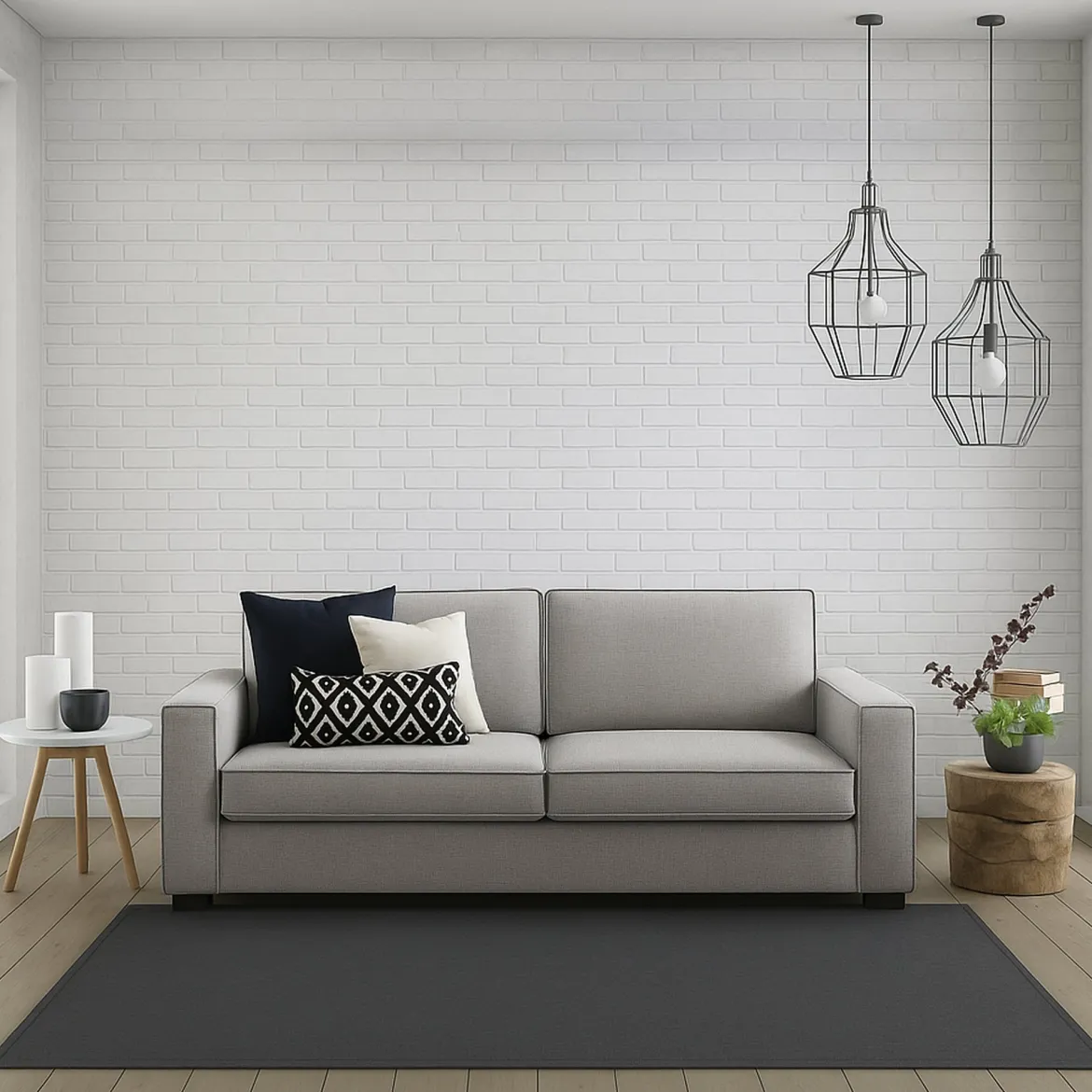 Sofa sfoderabile grigio 220x95x90h cm - Diopside