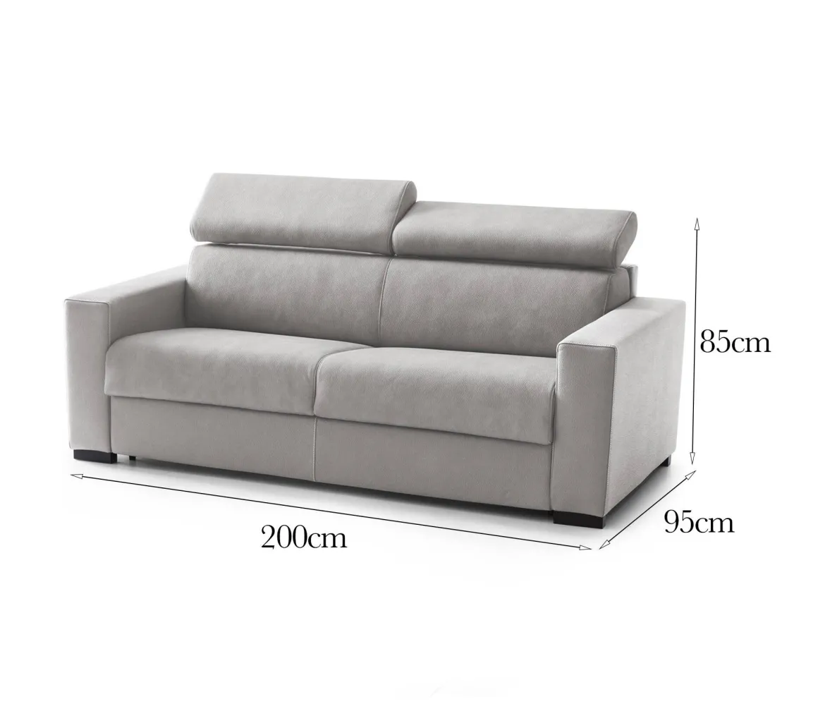 Sofà design grigio 200x95x85h cm - Schiavo