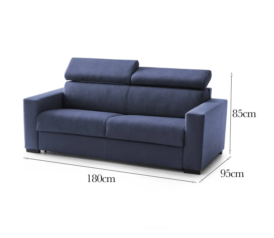Sofà elegante blu 180x95x85h cm - Aggius