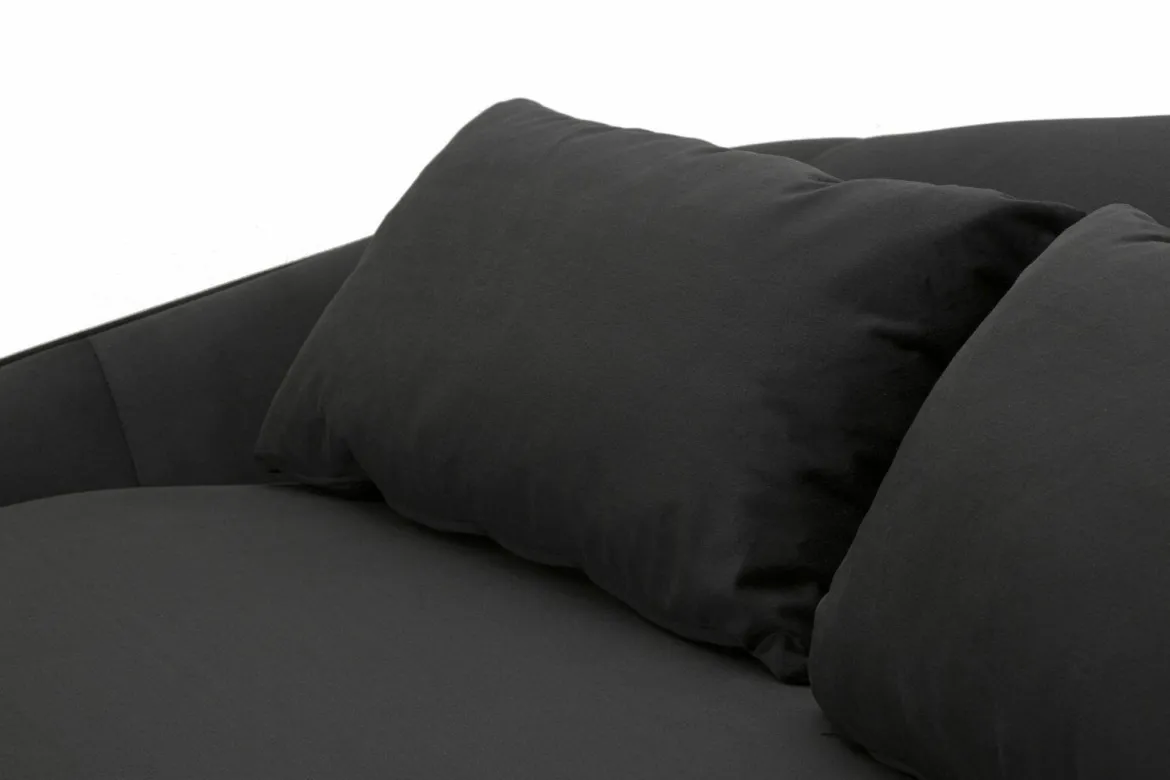 Sofà in legno e metallo rivestito in tessuto nero e oro 185x84x68h cm - Verte