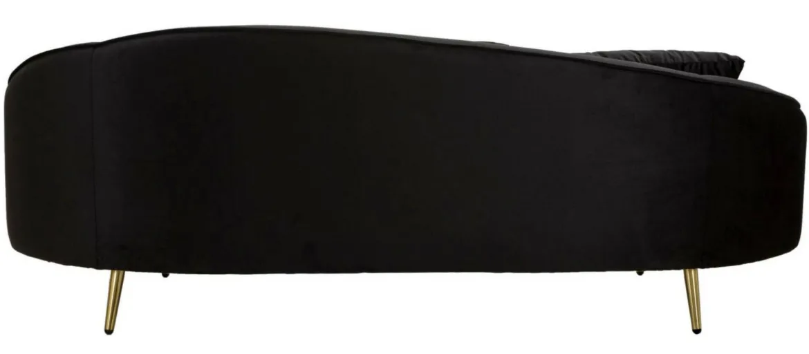 Sofà in legno e metallo rivestito in tessuto nero e oro 185x84x68h cm - Verte