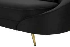 Sofà in legno e metallo rivestito in tessuto nero e oro 185x84x68h cm - Verte
