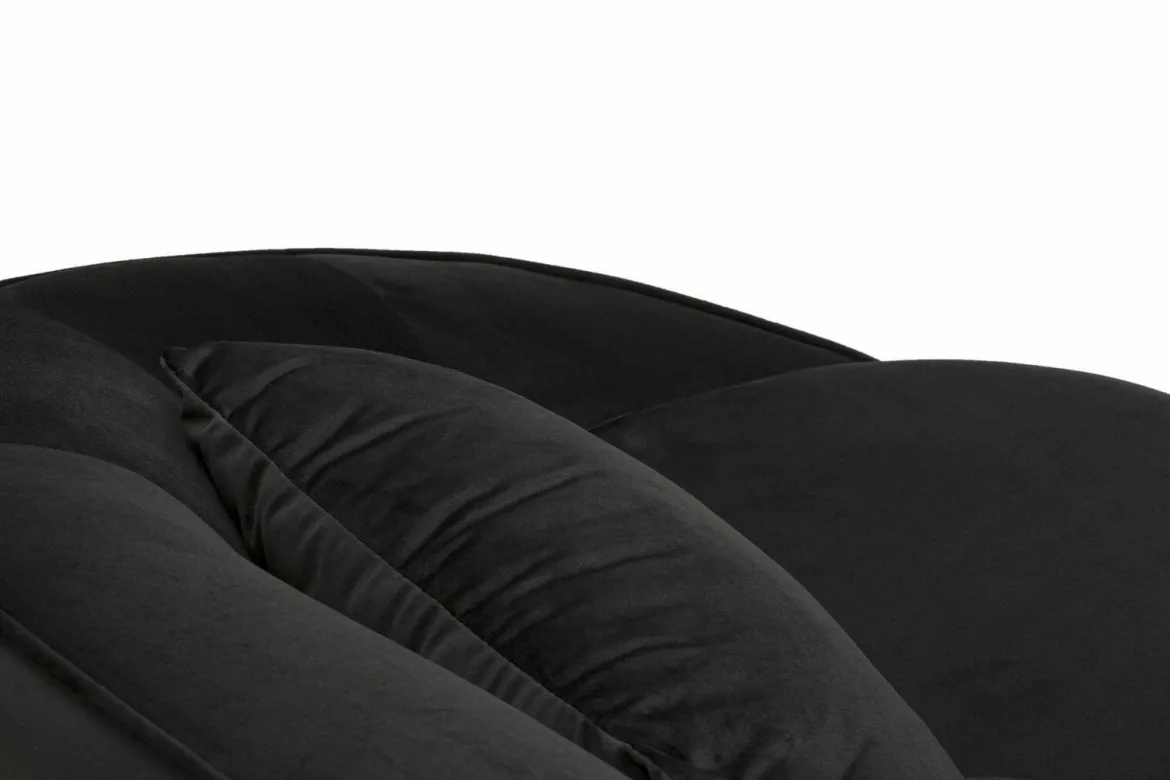 Sofà in legno e metallo rivestito in tessuto nero e oro 185x84x68h cm - Verte