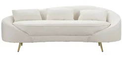 Sofà moderno crema e oro 185x84x68h cm - Verte