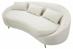 Sofà moderno crema e oro 185x84x68h cm - Verte