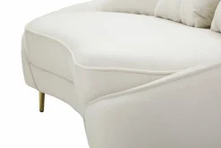 Sofà moderno crema e oro 185x84x68h cm - Verte