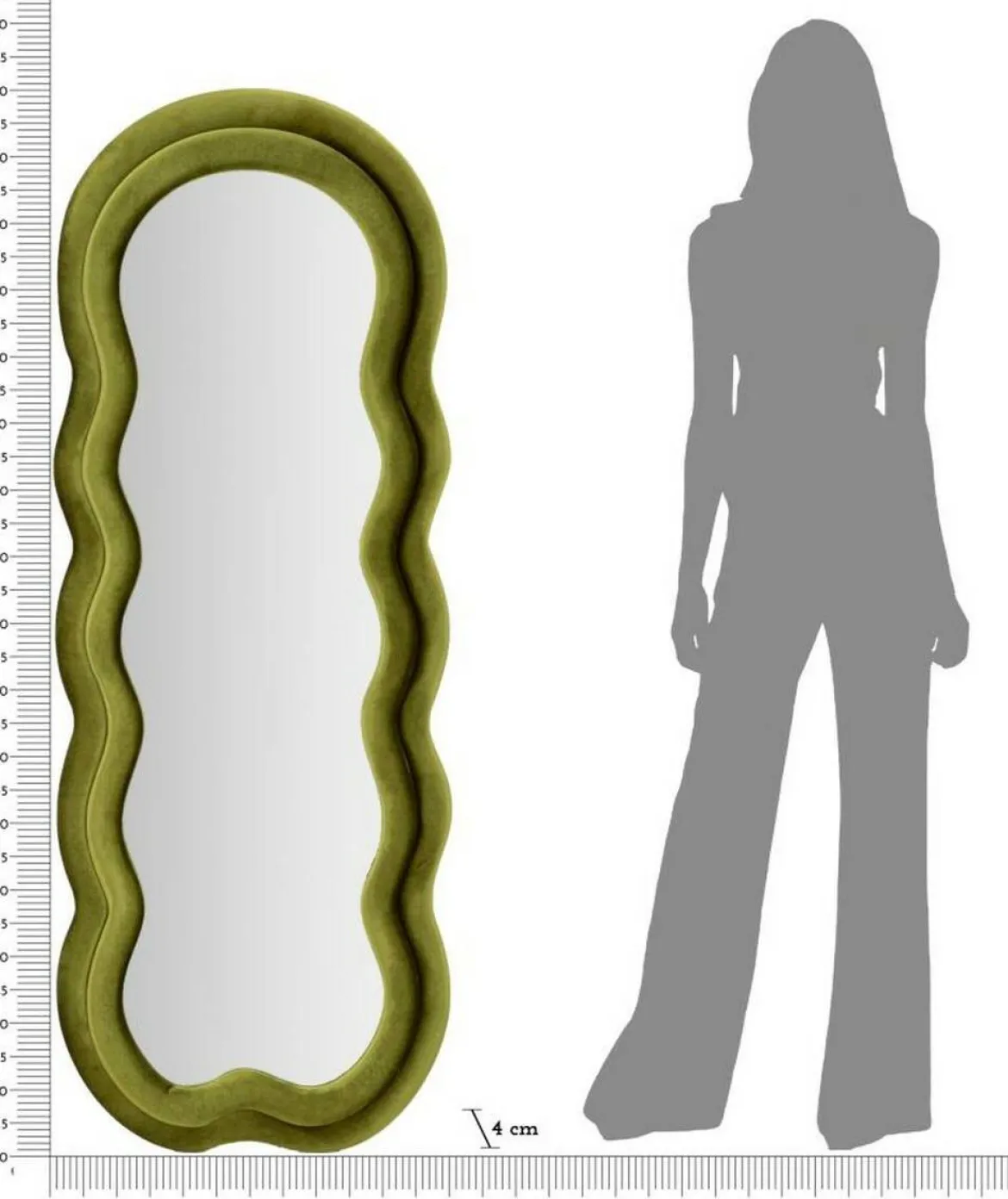 Specchio a muro nuvola verde 60x160h cm - Marylin