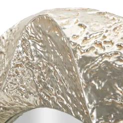 Specchio Argento Trasparente Cornice Effetto Materico Forma Ovale 104x104h cm, Tipologia a Parete - Dafateda