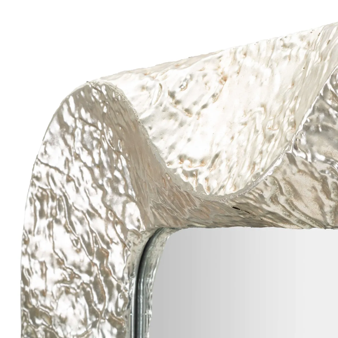 Specchio Argento Trasparente Cornice Sagomata Forma Rettangolare 85x100h cm, Tipologia a Parete - Dabaka