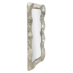 Specchio Argento Trasparente Cornice Sagomata Forma Rettangolare 85x100h cm, Tipologia a Parete - Dabaka